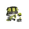 Ryobi R18AG7-140S ONE+ 18V Li-ion Accu Haakse Slijper Set (1x 4,0Ah Accu) In Tas - 125mm - Koolborstelloos - 5133004231