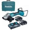 Makita DGA900PT2 36V (2x 18V) Li-Ion Accu Haakse Slijper Set (2x 5.0Ah Accu) In Koffer - 230mm - Koolborstelloos