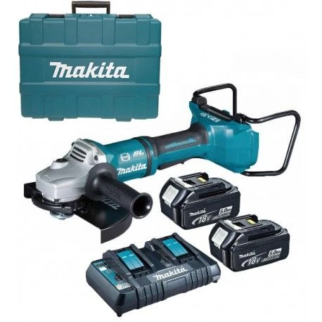 Makita DGA900PT2 36V (2x 18V) Li-Ion Accu Haakse Slijper Set (2x 5.0Ah Accu) In Koffer - 230mm - Koolborstelloos 1 Makita DGA900PT2 36V (2x 18V) Li-Ion Accu Haakse Slijper Set (2x 5.0Ah Accu) In Koffer - 230mm - Koolborstelloos