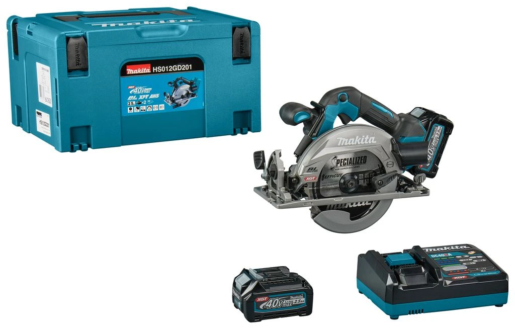 Makita HS012GD201 XGT 40 V Li-Ion Accu Cirkelzaag Set (2x 2,5Ah Accu) In Mbox - 165 Mm 1 Makita HS012GD201 XGT 40 V Li-Ion Accu Cirkelzaag Set (2x 2,5Ah Accu) In Mbox - 165 Mm