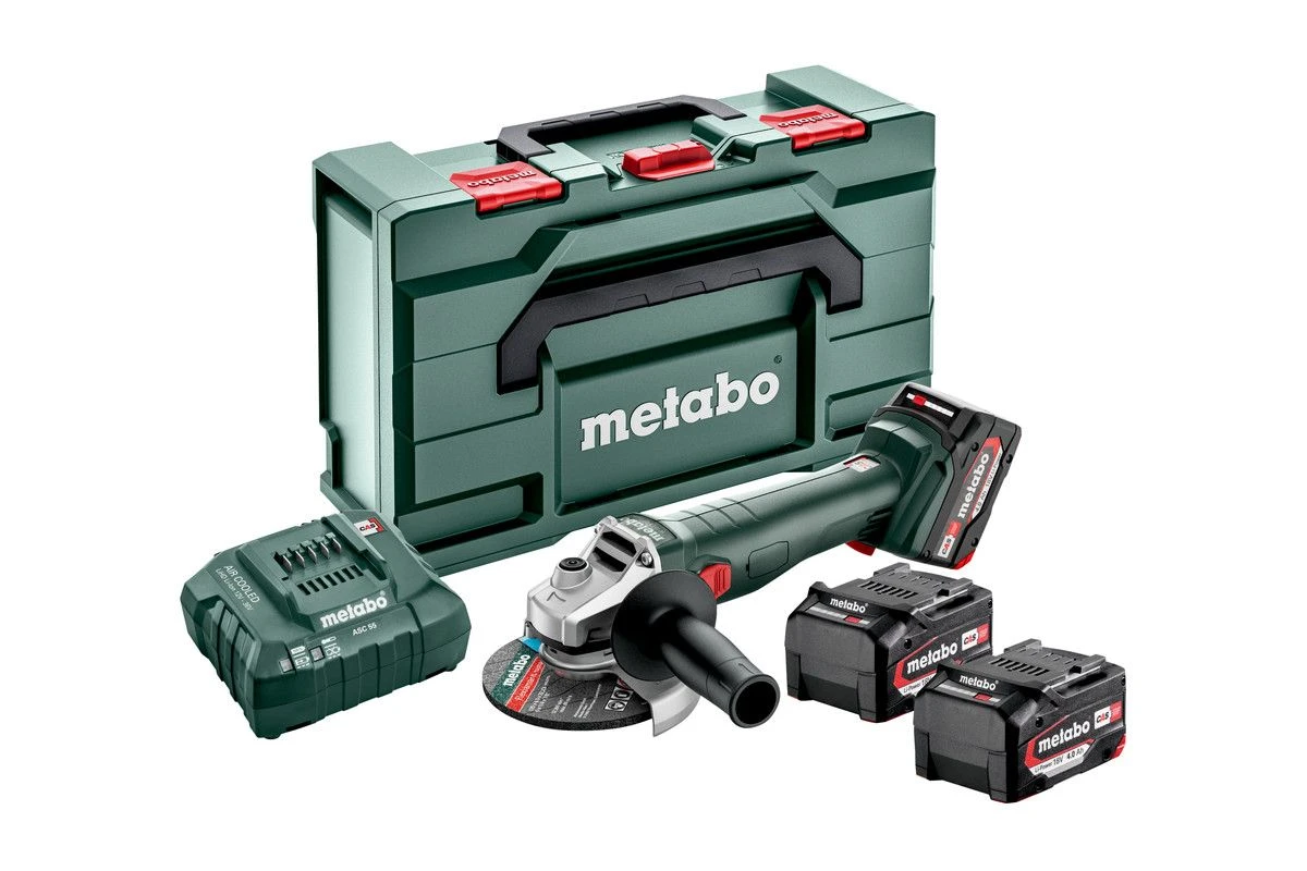 Metabo W 18 L 9-125 Quick 18V Li-ion Accu Haakse Slijper Set (3x 4.0Ah Li-Power Accu) In MetaBOX 1 Metabo W 18 L 9-125 Quick 18V Li-ion Accu Haakse Slijper Set (3x 4.0Ah Li-Power Accu) In MetaBOX
