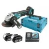 Makita DGA505RTJ 18V Li-Ion Accu Haakse Slijper Set (2x 5.0Ah Accu) In Mbox - 125mm - Koolborstelloos - Softstart