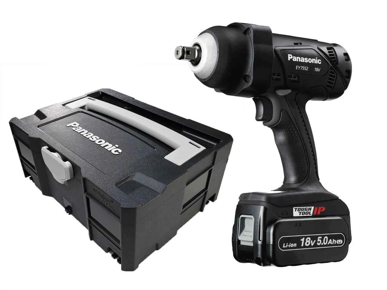 Panasonic EY7552LJ2S 14,4-18V Li-Ion Accu Slagmoersleutel Set (2x 5.0Ah Accu) In Systainer - 470Nm - 1/2'' 1 Panasonic EY7552LJ2S 14,4-18V Li-Ion Accu Slagmoersleutel Set (2x 5.0Ah Accu) In Systainer - 470Nm - 1/2''