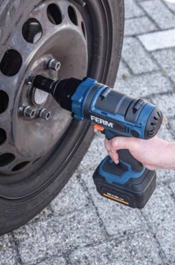 FERM CDM1127 18V Li-Ion Accu Slagmoersleutel Set (1x 4.0Ah Accu) In Koffer - 380Nm - 1/2" 4 FERM CDM1127 18V Li-Ion Accu Slagmoersleutel Set (1x 4.0Ah Accu) In Koffer - 380Nm - 1/2" - Afbeelding 4