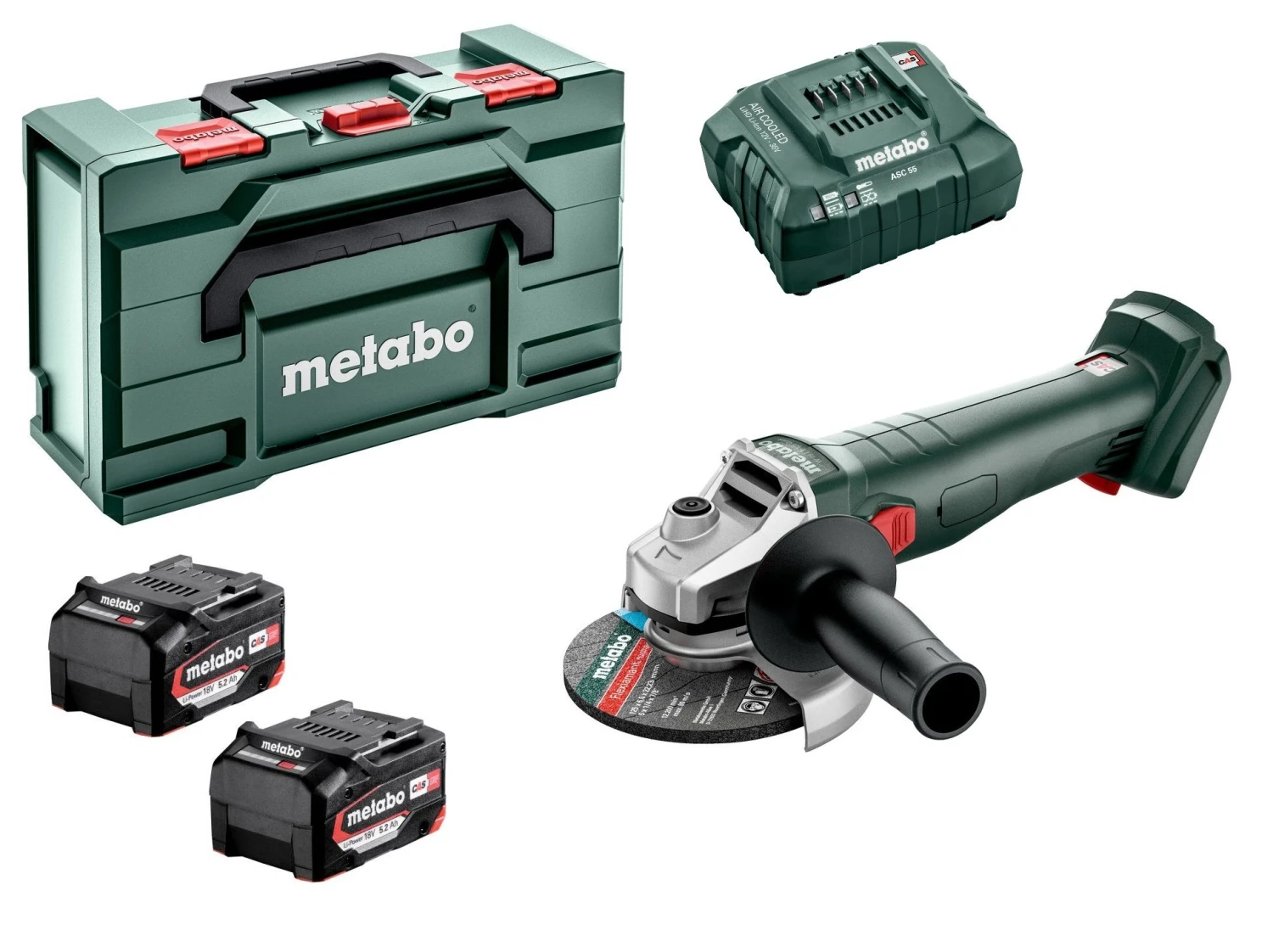 Metabo W 18 L 9-125 Quick 18V Li-Ion Accu-slijper Set (2x Li-Power 5.2Ah) In MetaBox 1 Metabo W 18 L 9-125 Quick 18V Li-Ion Accu-slijper Set (2x Li-Power 5.2Ah) In MetaBox